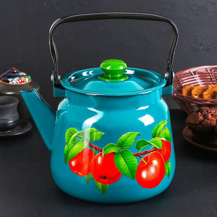 Чайник, 3,5 л, с декором МИКС, индукция, цвет бирюзовый - фото 7 - id-p225963118