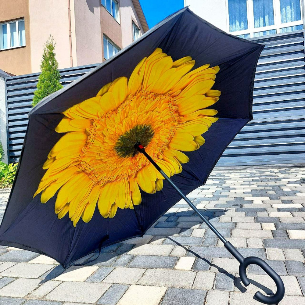 Зонт антишторм двухсторонний UpBrella (антизонт) / Умный зонт обратного сложения - фото 3 - id-p225964221