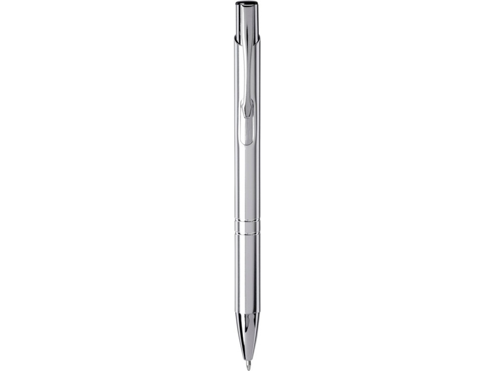 Кнопочная шариковая ручка Moneta из анодированного алюминия, синие чернила, хром - фото 2 - id-p225964403