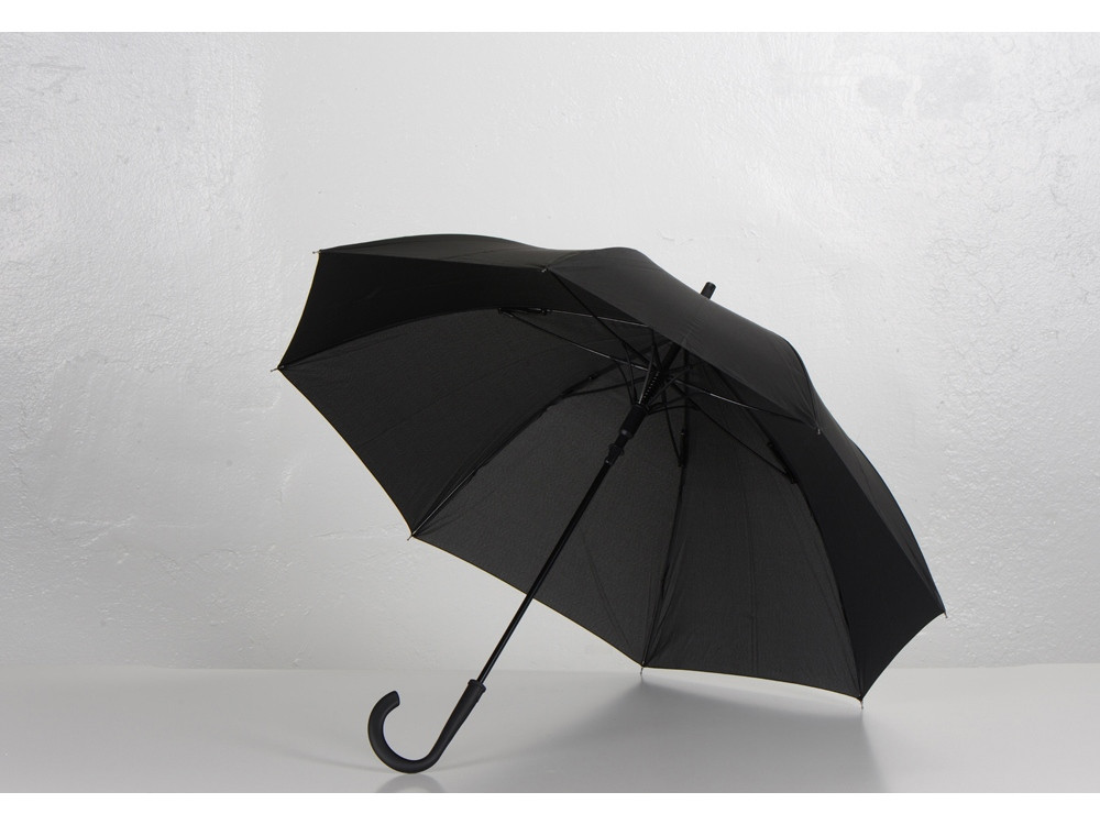 Зонт-трость Bergen, полуавтомат, черный - фото 5 - id-p225964414