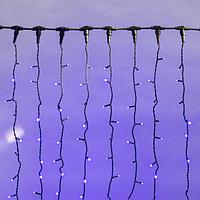 Гирлянда Светодиодный дождь 2х3 м, постоянное свечение, черный провод, IP54, 230 В, диоды синие, 760