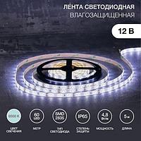 LED лента 5м силикон, 8 мм, IP65, SMD 2835, 60 LED/m, 12 V, цвет свечения белый LAMPER