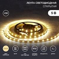 LED-лента с USB-коннектором 5 В IP23 SMD 2835 60 LED/м 2 м теплый белый (2700 K) LAMPER