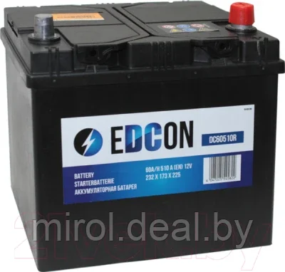 Автомобильный аккумулятор Edcon DC60510R - фото 1 - id-p225971106