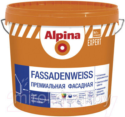 Краска Alpina Expert Fassadenweiss. База 1 - фото 1 - id-p225971131