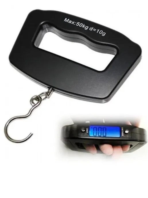 Портативные электронные весы (Безмен) Electronic Luggage Scale до 50 кг LED-дисплей / Багажные карманные весы - фото 6 - id-p211405022