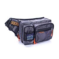 Сумка рыболовная "СЛЕДОПЫТ" Fishing Hip Bag, 28х21х17 см, цв. серый