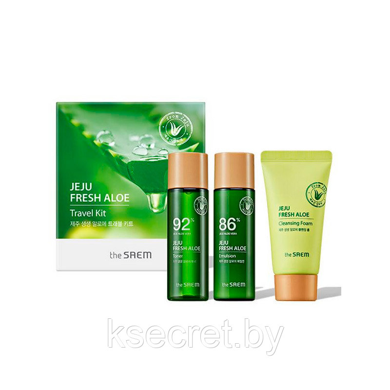 Набор миниатюр для лица с алоэ The Saem Jeju Fresh Aloe Travel Kit - фото 1 - id-p225975059