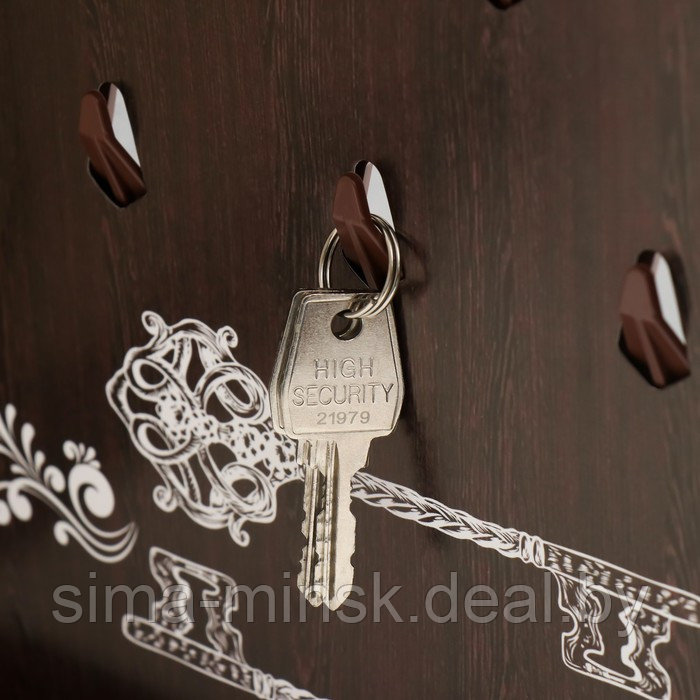 Ключница закрытая "Ключи" 26,5х31,5 см Орех - фото 4 - id-p225975109