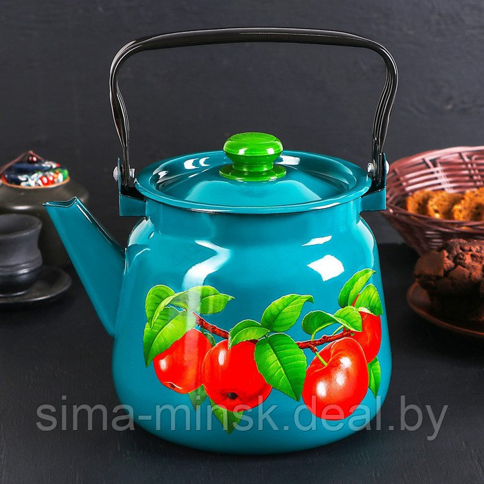 Чайник, 3,5 л, с декором МИКС, индукция, цвет бирюзовый - фото 7 - id-p225977112