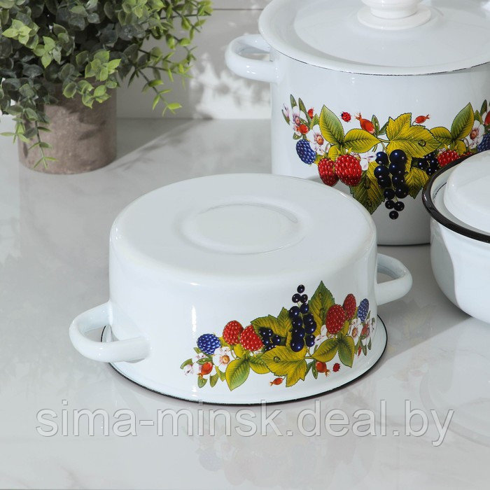 Набор посуды «Ягодный чай», 3 предмета: кастрюли 2 л, 3,5 л; ковш 1,5 л - фото 3 - id-p225977477