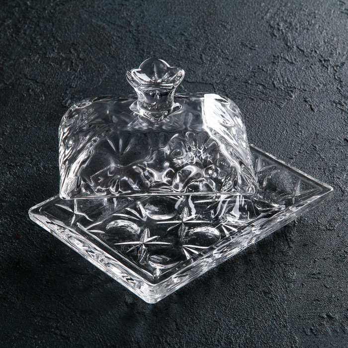 Маслёнка стеклянная Доляна «Семицвет», 15,5×11,5×8 см - фото 2 - id-p225977517