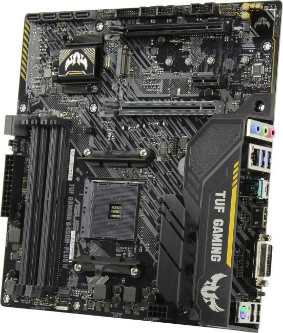 Материнская плата ASUS TUF GAMING B450M-PLUS II, Socket AM4, B450, 4*DDR4, DVI+HDMI, CrossFireX, SATA3 + RAID, - фото 1 - id-p225977951