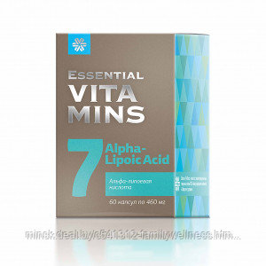 БАД Альфа-липоевая кислота, 60 капсул - Essential Vitamins - фото 1 - id-p225978525