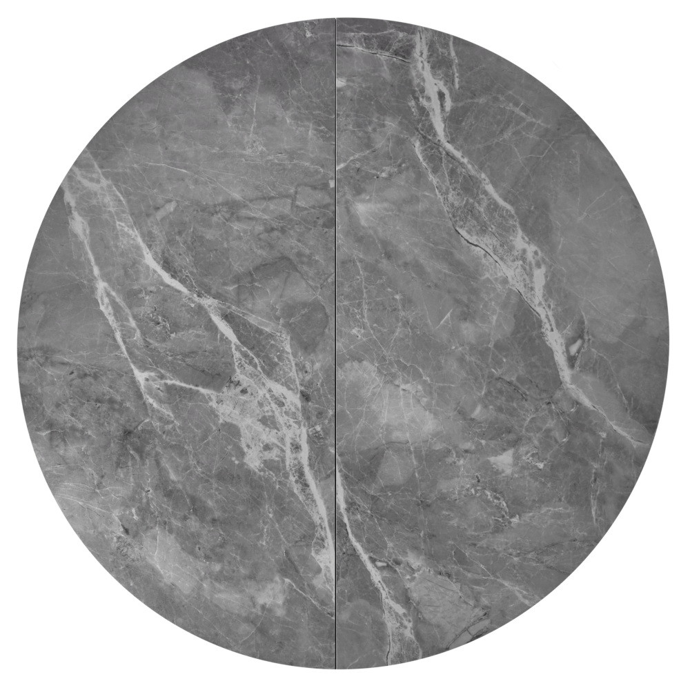 Стол Rudolf круглый раскладной 100-130x100x75см, серый керамогранит, черный - фото 10 - id-p225979708