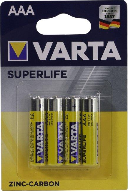 Элемент питания VARTA SUPERLIFE 2003-4 Size"AAA" 1.5V (Zinc-Carbon) уп.4 шт - фото 1 - id-p225983427