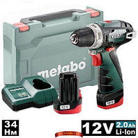 Аккумуляторная дрель-шуруповерт Metabo PowerMaxx BS (600984500) 2 акк. 12 В, 2Ah, кейс mini