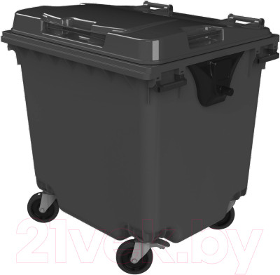 Контейнер для мусора Эдванс 1100л, с крышкой (пластик, серый) - фото 1 - id-p225916671
