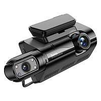 Видеорегистратор автомобильный 2 камеры HOCO DI07 Max Wi-fi