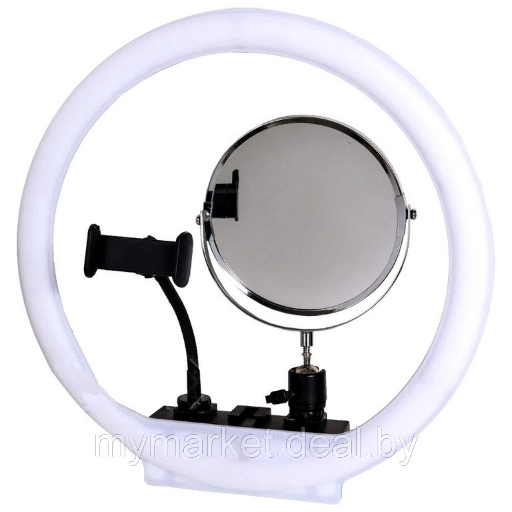 Кольцевая лампа светодиодная 36 см с зеркалом MM-988 пульт ДУ - фото 1 - id-p225989153
