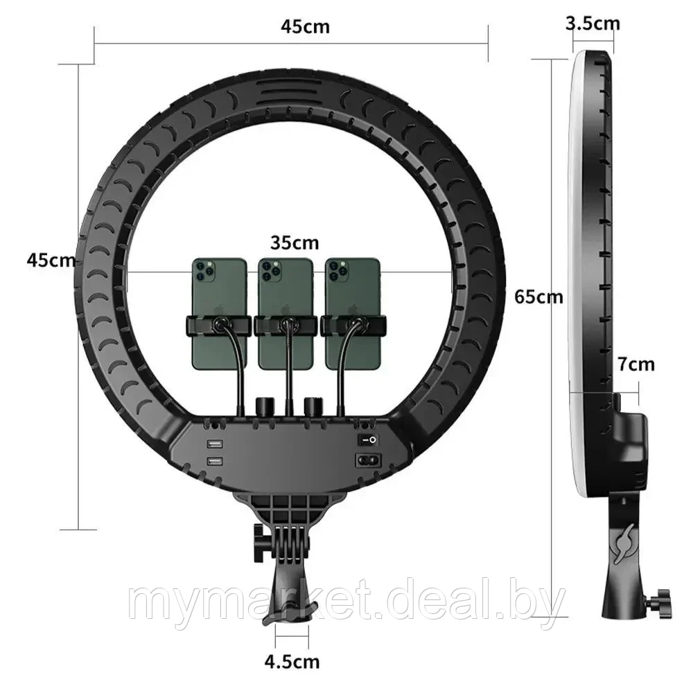 Кольцевая лампа светодиодная 45 см RL-18 пульт ДУ - фото 3 - id-p225989154