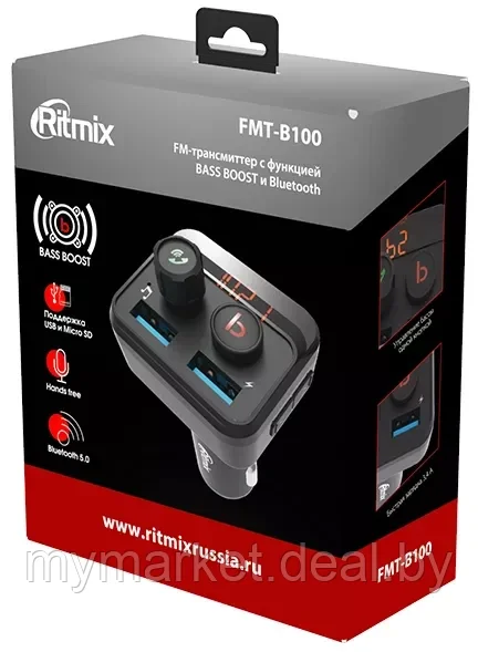 FM-модулятор Ritmix FMT-B100 - фото 3 - id-p225989251