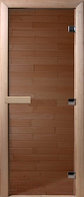 Стеклянная дверь для бани/сауны Doorwood Теплый день 180x70 (коробка листва)