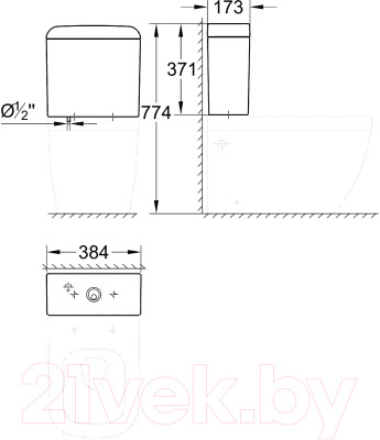 Сливной бачок GROHE Euro 39332000 - фото 5 - id-p225986853