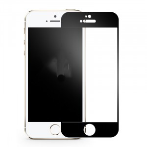 Защитное стекло для Apple iPhone 5/5s с полной проклейкой (Full Screen), черное - фото 1 - id-p225998527