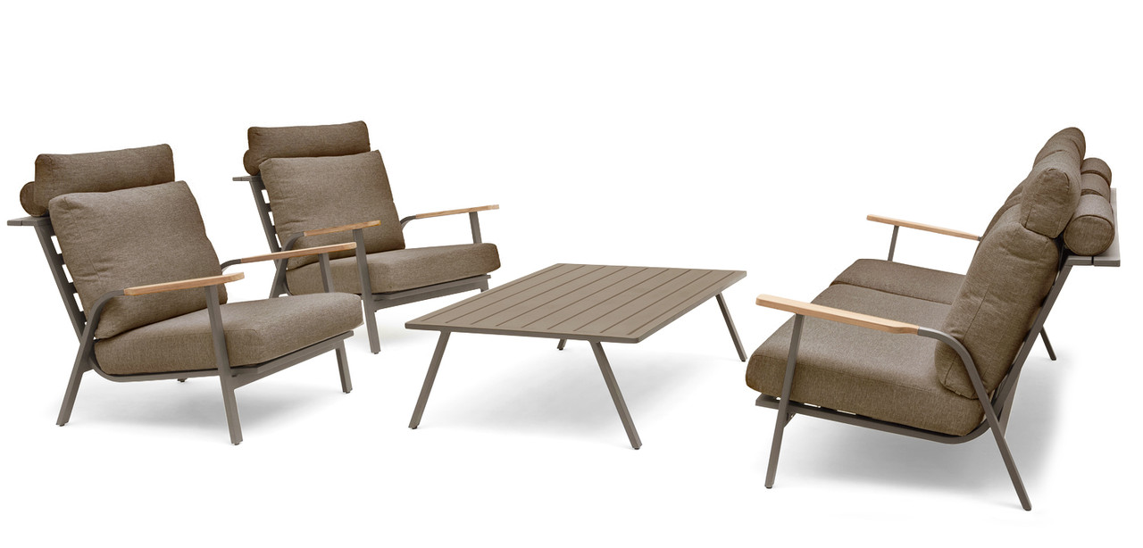 Комплект лаунж мебели Brafritid Malmo с 2-х местным диваном (коричневый) - фото 1 - id-p226008780
