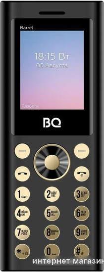 Кнопочный телефон BQ-Mobile BQ-1858 Barrel (черный/золотистый) - фото 2 - id-p226009046