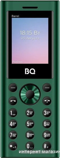 Кнопочный телефон BQ-Mobile BQ-1858 Barrel (зеленый) - фото 2 - id-p226009047