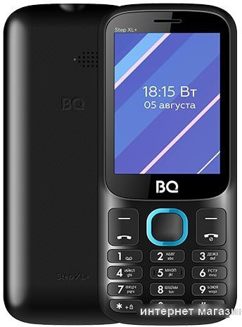Мобильный телефон BQ-Mobile BQ-2820 Step XL+ (черный/голубой) - фото 1 - id-p226009058