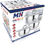 Набор кастрюль из нержавеющей стали  MUNCHENHAUS MH 15870 6 предметов, фото 2