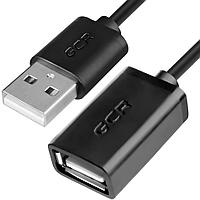 Greenconnect Удлинитель 1.5m USB 2.0, AM/AF, черный, 28/28 AWG, экран, армированный, морозостойкий,