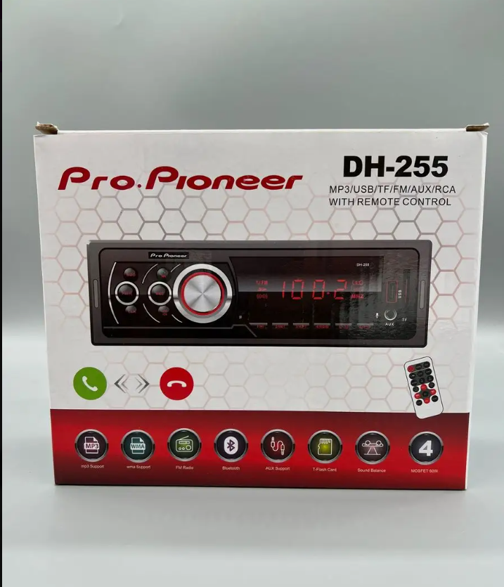Автомагнитола Pro.Pioneer DH-255 (Bluetooth, USB, micro, AUX, FM, пульт) - фото 1 - id-p226010781