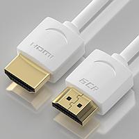 GCR Кабель SLIM 0.3m HDMI 2.0, белый, OD3.8mm, HDR 4:2:2, Ultra HD, 4K 60 fps 60Hz, 3D, AUDIO, 18.0 Гбит/с,