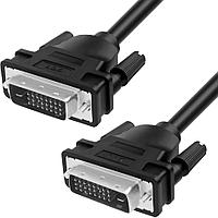 Кабель DVI-D 1.8m, черный, OD 8.5mm, 28/28 AWG, DVI/DVI, 25M/25M, GCR-DM2DMC-1.8m, двойной экран Greenconnect