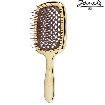 Щетка для волос Janeke Superbrush Gold Золото с коричневым