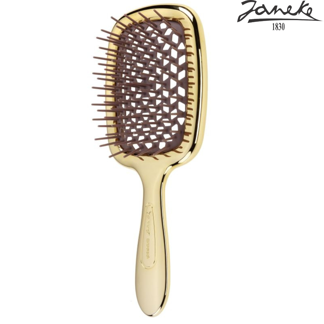 Щетка для волос Janeke Superbrush Gold Золото с коричневым - фото 1 - id-p226010927