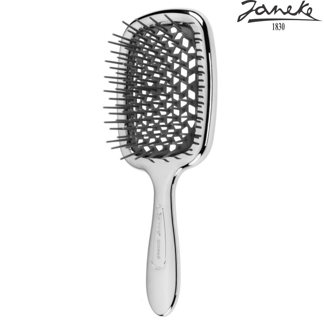 Щетка для волос Janeke Superbrush Silver Серебро с черным