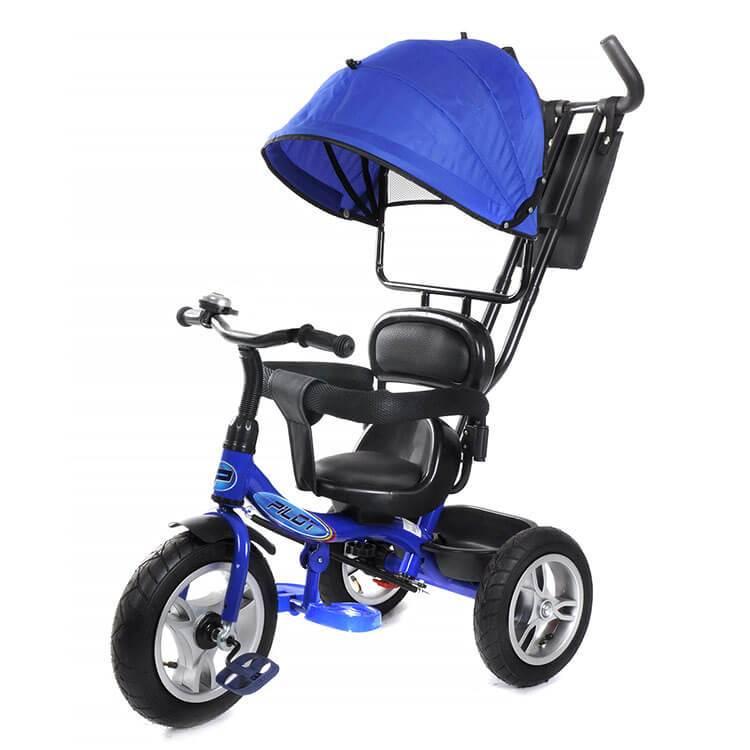 Детский трехколесный велосипед с ручкой управления Pilot синий PTA1B - фото 1 - id-p226010950