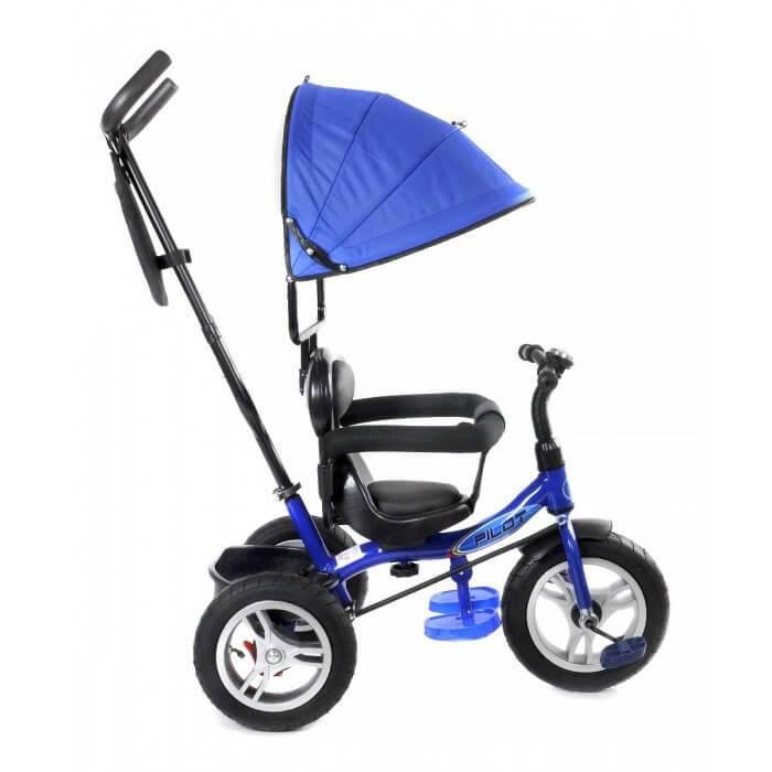Детский трехколесный велосипед с ручкой управления Pilot синий PTA1B - фото 5 - id-p226010950