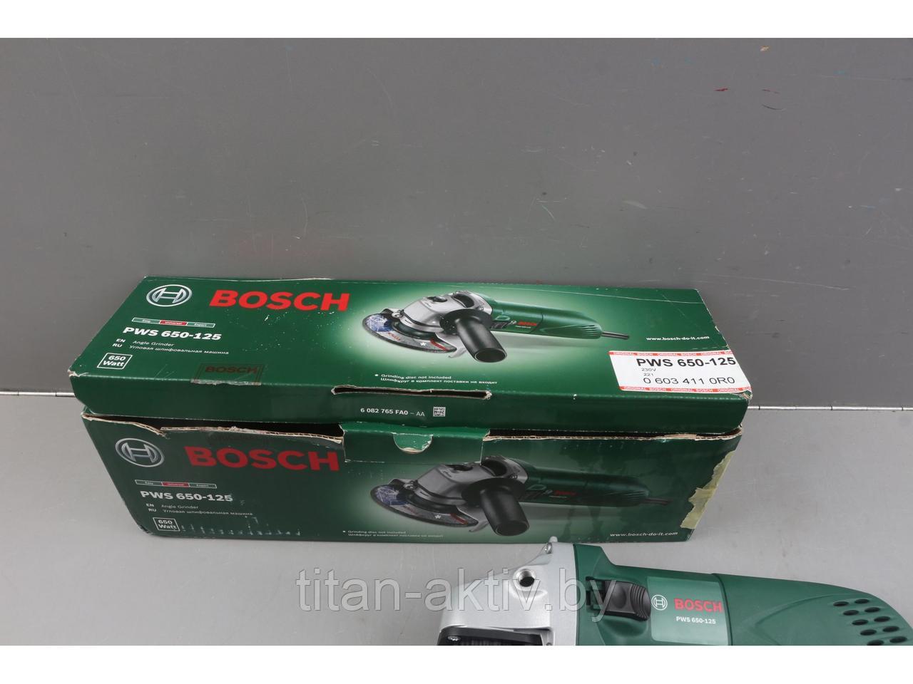 Одноручная углошлифмашина BOSCH PWS 650-125 в кор. уцененный (0903003276) (650 Вт, диск 125х22 мм) - фото 1 - id-p226011222