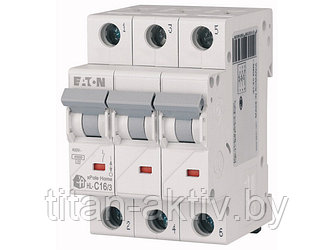 Автоматич. выключатель Eaton HL-C16/3, 3P, 16A, тип C, 4.5кA, 3M