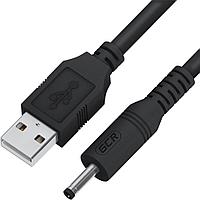 GCR Кабель питания 1.0m USB AM / DC Jack 3.5mm, черный GCR