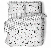 Ткань для постельного белья Поплин ш.150 "Балерины коты"
