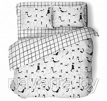 Ткань для постельного белья Поплин ш.150 "Балерины коты"