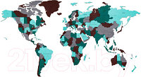 Декор настенный EWA Карта Мира Эмеральд Плэнет