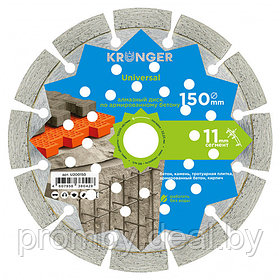 Круг алмазный 1A1RSS 150x11x22,23 Kronger Universal